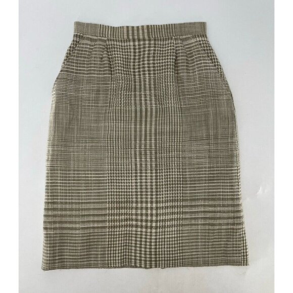 Vintage Evan Picone Plaid Textured‎ A-Line Skirt Union Label Made In USA Sz 8 - Picture 1 of 13